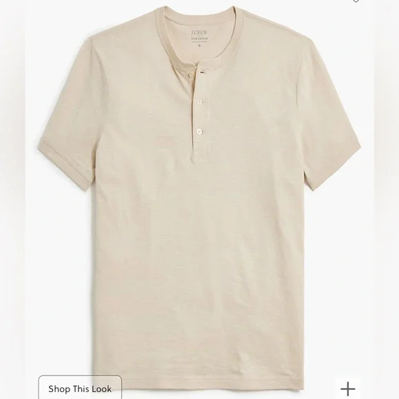 J.Crew Men Short-sleeve henley in slub cotton Tee Shirt Top Size Small - Picture 4 of 5